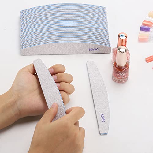 25 Count Coarse Nail Files 80/80 Grit, Reusable Rough Nail Files Double Sided Emery Boards for Acrylic Nails - size: 25 Count(80/80 Grit)
