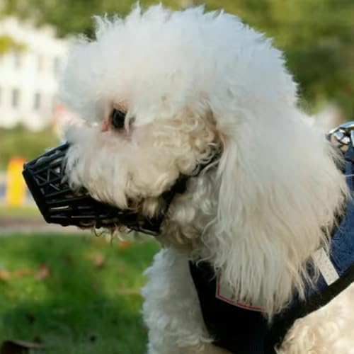 7Pcs Dog Muzzles Anti Biting Adjustable Plastic Breathable Basket Muzzle Different Sizes for Small, Medium, Large & Extra Dogs