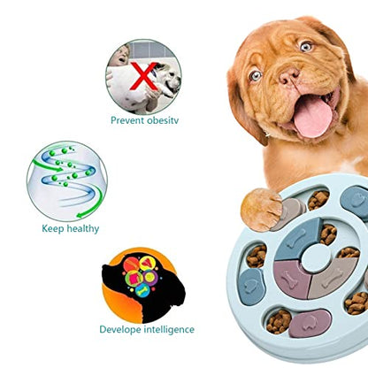 DR CATCH Dog Puzzle,Dogs Food Toys for IQ Training & Mental Enrichment,Dog Treat Puzzle(Blue) - color: Dark blue, size: 9.44" x 9.44" x 1.14"