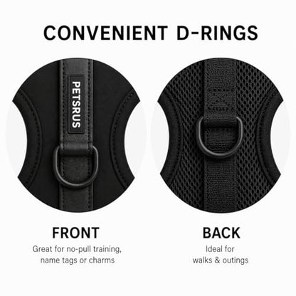 Premium No-Pull Dog Harness Soft Neoprene & Breathable Mesh Vest with Front & Back Clip D-Rings Adjustable Lightweight Walking Harness for Puppies, Small & Medium Dogs (Black, S) - color: Black, size: S: Neck=13.8-17.3''/Chest=16.1-21.3''