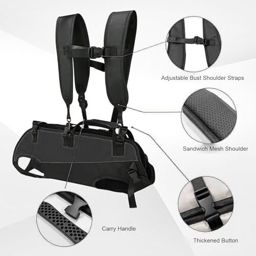 Dog Carrier Backpack, Nylon Breathable Mesh Design Backpack, Adjustable Shoulder Straps Large Capacity Carrier with Ventilation Openings, Ideal for Small Pets (M) - size: M