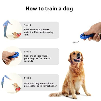 URBEST 4pcs Pet Training Clicker with Wrist Strap-Dog Training Clickers (Circle) - style: Circle