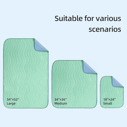 Pee Pads for Adults, Kids and Pets, Cotton-Like Surface, Machine Washable, 100% Leak Prevention with Waterproof TPU Layer (4 Pack, 34*36 inch) - size: 4 pack, 34*36 inch