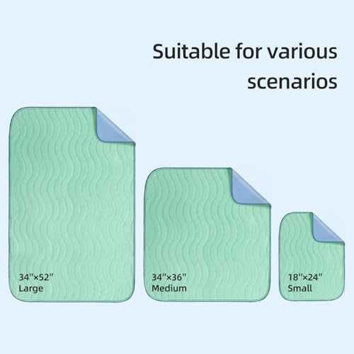 Pee Pads for Adults, Kids and Pets, Cotton-Like Surface, Machine Washable, 100% Leak Prevention with Waterproof TPU Layer (1 Pack, 34*52 inch) - size: 1 pack, 34*52 inch