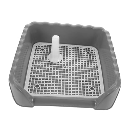 Indoor Dog Toilet with Induction Column Medium Dog Potty Training Tray with Mesh Grid for Easy Cleaning for Home Balcony Use