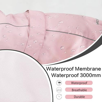 Waterproof Dog Raincoat, Adjustable Lightweight Dog Rain Jacket with Reflective Strip Leash Hole for Small Medium Large Dogs (Pink, XX-Large(55-77lb)) - color: Pink, size: XX-Large(55-77lb)