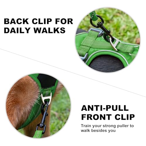 Plutus Pet No Pull Dog Harness, Release at Neck, Soft Padded, Reflective Adjustable Dog Vest Harness for Small, Medium, Large Dogs(Green, XS) - color: Green, size: XS