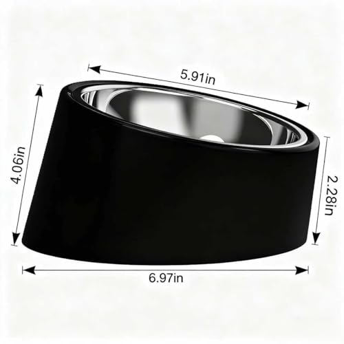 15° Tilted Dog Bowl for Small Dogs Flat-Faced Breeds - Anti-Choke Ergonomic Elevated Feeder Non-Slip Base - 2-in-1 Detachable Stainless Steel Food & Water Bowls - Classic Black Sleek Style (Ｍ, Black) - color: Black, size: M