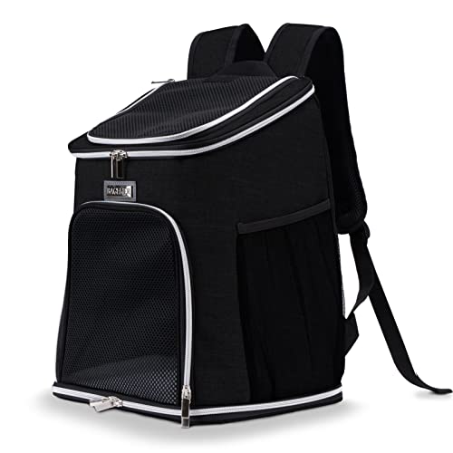 BAGLHER Cat Backpack Carrier,Mesh Pet Cat Carrier for Medium Small Dog Cat Puppy Kitten Bunny up to 18lbs,Dog Travel Backpack for Picnic Hiking Walking Cycling,Black - color: Black, size: Non-Expandable