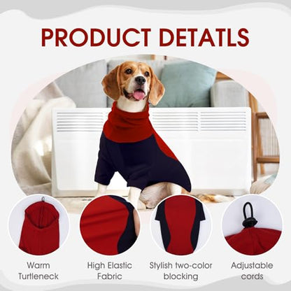 BRKURLEG Warm Dog Hoodie Dog Sweater Dog Anxiety Jacket with Ear Wrap Dog Fleece Shirt Adjustable Quiet Head Cover Sleeves Winter Soft Calming Vests for Dogs and Cats with Earmuffs, Dark Blue L - color: Dark Blue, size: Large