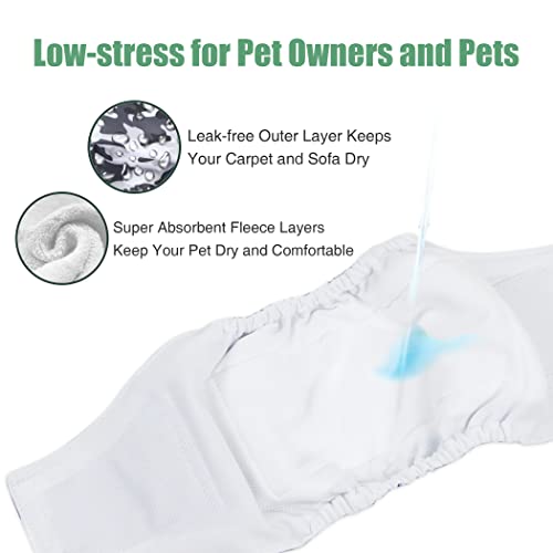 wegreeco Washable Male Dog Diapers (Pack of 3) - Washable Male Dog Belly Wrap (Camo, XS) - color: Camo, size: X-Small (Pack of 3)