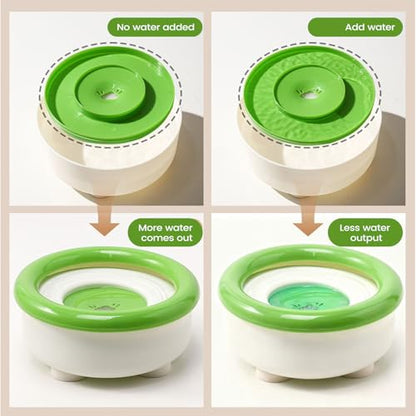 Spill Proof Dog Water Bowl - Anti Splash Floating Disk, 1500ml Feeder Non Slip Pet Water Bowl, Suitable for Kitten Small Medium Breed Cat Bunny Kennel Cage | Outdoor Indoor Use Clean Floor Slow