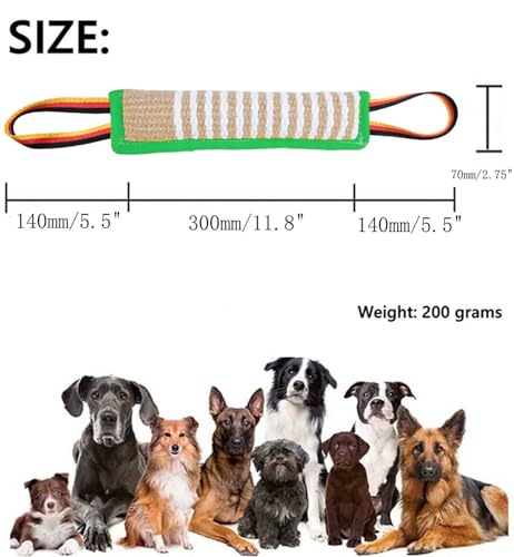 Clysoru Dog Tug Toy Tough Jute Bite Pillow Lasting Training Equipment Puppy to Large Dogs Interactive for Large and Small - color: flag green