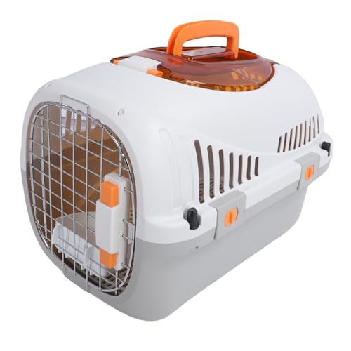 Plastic Kennels Rolling Plastic Airline Approved Wire Door Travel Dog Crate, 19.88 x 12.8 x 7.87in Airline Cat Carrier Kennel Hard Shell Ventilation Large Space Pet Travel