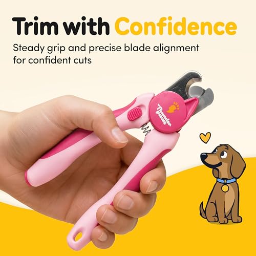 LED Dog Nail Clippers with Light Illumination, Trimmers with Protective Guard, Safety Lock and Nail File - Suitable for Large and Small Dogs & Cats (Pink) - color: Pink, size: Medium-Large (LED)