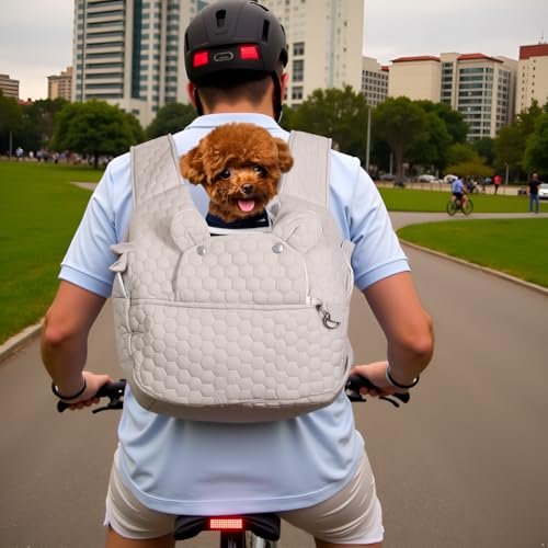 Dog Backpack Carrier for Dogs, Adjustable Strap Cat Carrier Sling, Hands-Free Front Facing Pets Sling Chest, Fit 5-15 Lbs Pets Carrier Backpack for Camping Hiking Traveling Cycling(Light Gray) - color: Light Gray