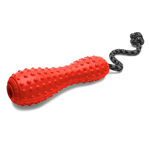 Ruffwear, Gourdo Natural Rubber Throw Toy for Dogs with Rope Handle, Sockeye Red, Small - color: Sockeye Red, size: Small