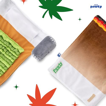 PAWTY Rolling Interactive Dog Toy - Weed Joint Doggijuana Cigar Vape Parody Plush Squeaky Cigarette Dog Toy - Funny 420 Novelty Gift for Dog Lovers