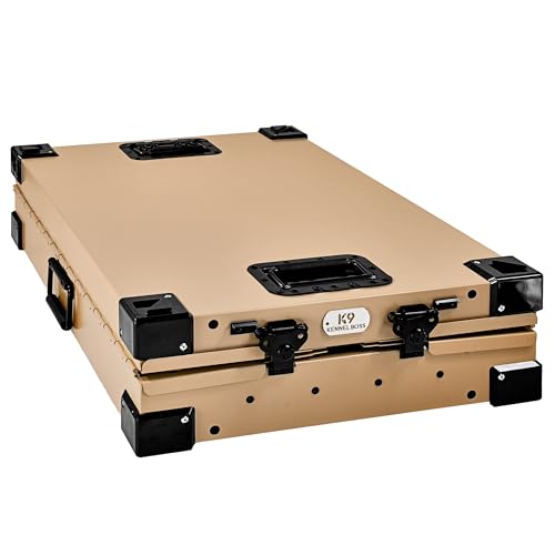 K9 Kennel Boss Aluminum Collapsible Dog Crate, Heavy Duty Folding Kennel - Small (Tan) - color: Tan, size: 30.6"L x 22.8"W x 25.7"H