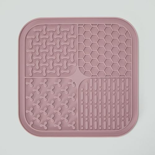 ADC Houndstone & Co. Dog Lick Mat, Powder Blue Color, Food-Grade Silicone, 8" x 8", Dishwasher Safe