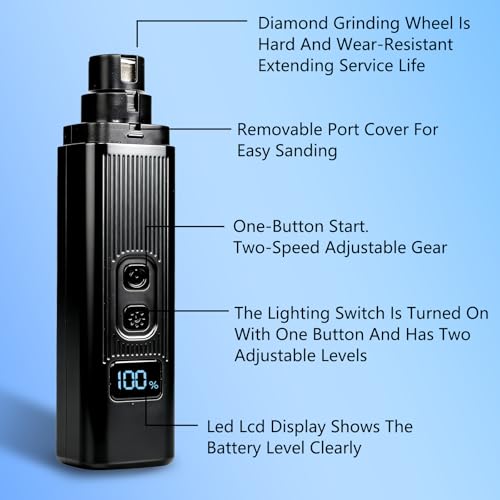 2026 New Cat Nail Trimmer - 2 Adjustable Speeds, 360° Grinding, Ultra Quiet Under 40dB, Safe Powerful Pet Nail Grooming Tool for All Cats & Dogs (Black) - color: Black