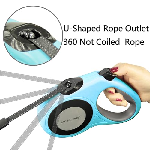 XL 16FT Retractable Dog Leash for Large Dog up to 120 lbs, Chew Proof Steel Wire Extender, One-Hand Brake & Lock, Tangle-Free Heavy Duty Walking Leash XL Blue - color: Blue