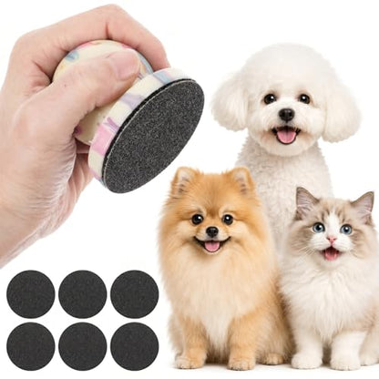 Dog Nail File with 6Pcs Replaceable Filing Disc, Dog Scratch Board for Safe and Easy Nail Care, Dogs Nails Scratch Board Ensures Smooth and Healthy Nails for Dogs and Cats