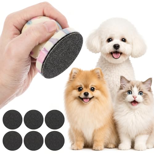 Dog Nail File with 6Pcs Replaceable Filing Disc, Dog Scratch Board for Safe and Easy Nail Care, Dogs Nails Scratch Board Ensures Smooth and Healthy Nails for Dogs and Cats