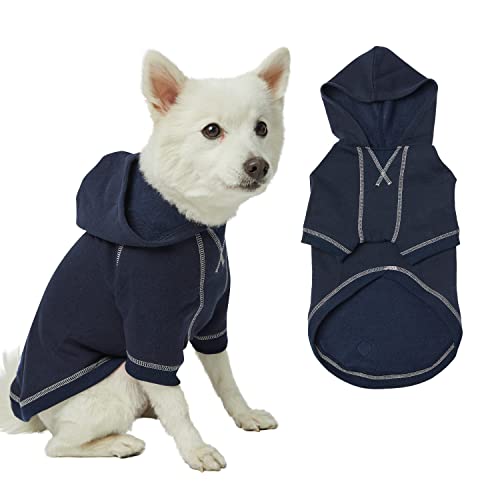 Blueberry Pet Hoodie – 14″ Soft Cotton-Terry Winter Sweatshirt, Midnight Blue, Award-Winning Small-Dog Jersey - color: Dog Hoodie - Midnight Blue, size: 14 inch (Pack of 1)