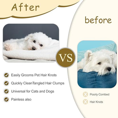 2-in-1 Pet Hair Removal Massaging Shell Comb, Soft Deshedding Brush for Cats & Dogs, Gentle Grooming Tool for Mats & Tangles (White) - size: Massaging Shell Comb