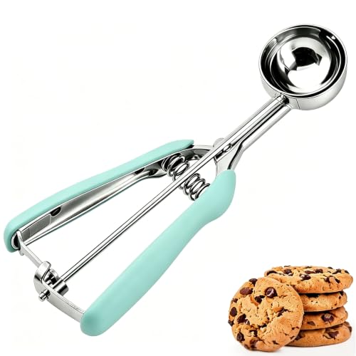 JUNADAEL J Medium Cookie Scoop 2 Tbsp, Size #40 Cookie Scoop for Baking, Cookie Dough Scoop, Ice Cram Scoop, Mint Handle, Non-Slip, For Making Cookies Muffin Cupcake Pancake Ice Cream Meatball - color: Mint, size: #40 - 2 Tbsp
