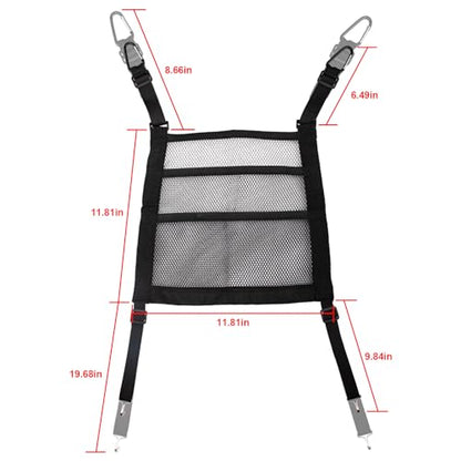 3 Layer Car Mesh Organizer Between Front Seat Backseat Mesh Storage Net Kid Dog Pet Barrier Car Net Pocket Handbag Tissue Purse Holder for SUV, Van