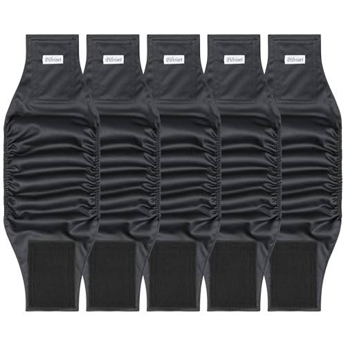5 Pack Dog Diapers Male Reusable, Premium Belly Bands for Male Dogs, High Absorbing Male Dog Pee Wraps for Doggie in Incontinence or Excitable Urination and Training,Light Gray,XS - color: Black, size: XS