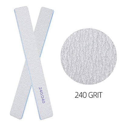 25 Count 240/240 Grit Nail Files for Natural Nails, Double Sided Emery Boards Fine Grit Nail File Manicure Tools - size: 240/240 Grit(25 Count)