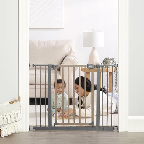 Regalo SAFETY 39" Extra Wide Wood Accent Baby Gate, Pressure Mount for Doorways & Bottom of Stairs, Babies, Toddlers & Pets, Ages 6–24 Months, TESTED & TRUSTED, AMERICAN DESIGNED, FAMILY OWNED - color: Wooden - 30-39.5"w X 30"h