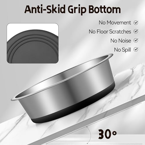 Stainless Steel Dog Bowls, Non Slip Dog Metal Bowls, 2 Pack Food and Water Pet Feeders Heavy Duty Dishwasher Safe (32oz, 4cup) - size: M-32oz,4cup