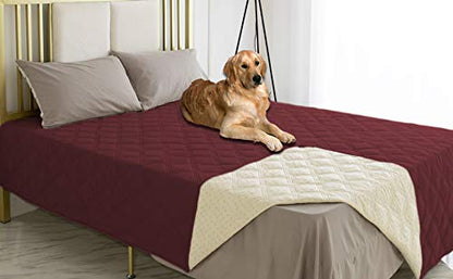 Ameritex Waterproof Dog Bed Cover Pet Blanket with Anti-Slip Back for Furniture Bed Couch Sofa - color: Burgundy, size: 30x53 Inch (Pack of 1)