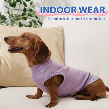 Dog Fleece Vest - Purple, S - Warm and Stretchable Sweatshirt | Sleeveless Lightweight Sweater, Pullover Design for Small Dogs, Chihuahua Clothes, Papillon, Pomeranian - color: Purple, size: Small