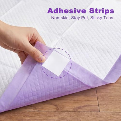 MIZOK Puppy Pads 28x34in Lavender Scented, Dog Pee Pads Extra Large Odor Eliminating Ultra Absorbent Up to 8 Cups, 6 Layers Leak-Proof & Quick-Dry Purple (40 Counts) - size: Large 28"x34“ 40 Count