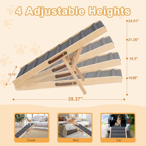Large Dog Pet Ramp Stairs for Bed Couch Car Truck SUV,Dog Pet Ramp for Small Large Dogs Pets to Get on High Bed Truck Couch Sofa - size: Medium
