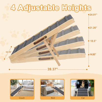 Large Dog Pet Ramp Stairs for Bed Couch Car Truck SUV,Dog Pet Ramp for Small Large Dogs Pets to Get on High Bed Truck Couch Sofa - size: Medium