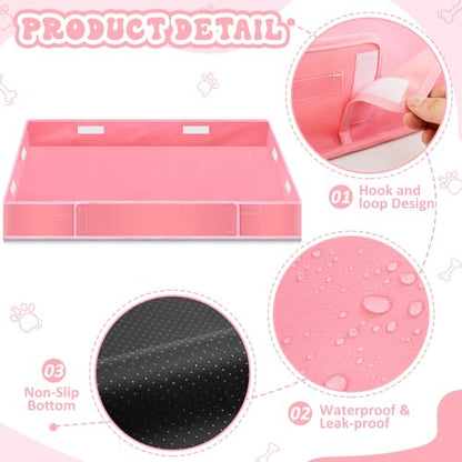 Marsui Dog Playpen Bottom Pad Fits for 36 Inch 4 Panels Pet Exercise Mat Puppy Crate Pad Reusable Washable Pet Training Pee Mat Hoop and Loop Design, Playpen Not Included (Pink,Solid Color) - color: Pink, style: Solid Color