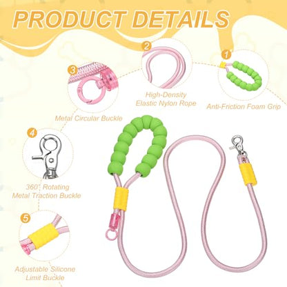 Dog Leash with Padded Hands Free, 4.9ft/1.5m Adjustable Bungee Dog Training Leash, No Pull Heavy Duty Nylon Rope(Pink), Intended for Large Medium Pet Running/Hiking/Walking - color: Pink, size: 4.9ft/1.5m