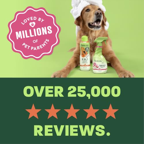 TropiClean 2-in-1 Dog Shampoo and Conditioner & Dog Detangler Spray Dematting, Grooming Bundle, Puppy Safe, Made in USA - size: Bundle