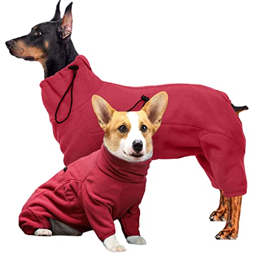 ROZKITCH Small Dog Winter Coat, Pet Windproof Warm Cold Weather Jacket Vest Cozy Jumpsuit Apparel Outfit Clothes for Small Medium Large Dog Walking Hiking Sleep Red XS - color: Red, size: XS