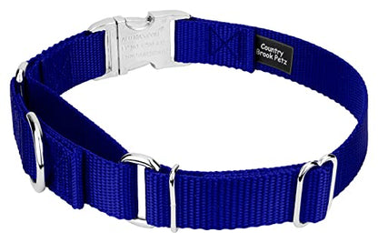 Country Brook Petz - Martingale Dog Collar - Heavy Duty Nylon Adjustable Martingale Dog Collar with Premium Buckle for Small Medium Large Breeds (5/8 Inch, Extra Small, Bright Royal Blue) - color: Bright Royal Blue, size: Extra Small (Pack of 1)