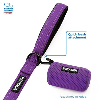 Best Pet Supplies 강아지 배변 봉투 홀더 목줄 부착물, 15개의 가방 포함, 퍼플, 여행, 산책, 공원 및 실외 사용을 위한 재사용 가능한 메시 디스펜서 파우치, 클립온으로 부드럽고 내구성이 뛰어납니다 - color: 메시 (퍼플), size: 1 개(1 팩)