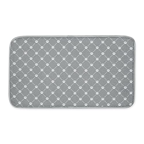 Bone Dry Machine Washable, Ultra Absorbent Pet Mat, 10x18, Gray Trellis Print - color: Gray Trellis Print, size: 10"L x 18"W