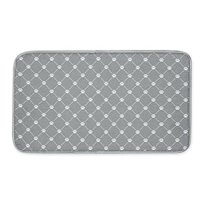 Bone Dry Machine Washable, Ultra Absorbent Pet Mat, 10x18, Gray Trellis Print - color: Gray Trellis Print, size: 10"L x 18"W