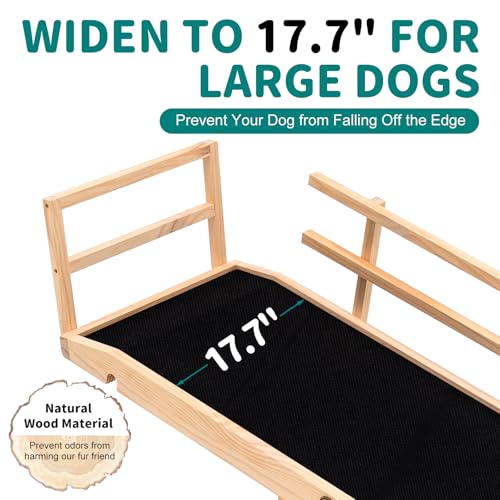 Dog Ramp for Bed, Adjustable Pet Ramps for Dog to Get on Bed, Non-Slip Rubber Surface - Folding Wooden Dog Ramp for Small/Large/Old Dogs, Adjustable up to 31 inch High Beds, Safety Railings - size: XL-for 31.4''H Bed